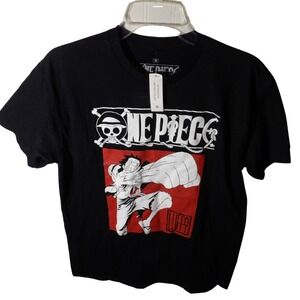 ONE PIECE LUFFY BLACK‎ GRAPHIC PRINT T MENS MED NEW